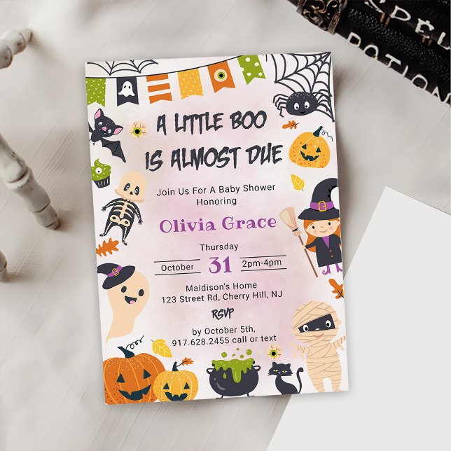 Invitación Pequeño Boo Fantasma Halloween Baby Shower (Subido por el creador)