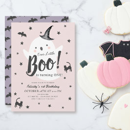 Invitación Pequeño Boo Fantasma Halloween Chica Rosa Primer c