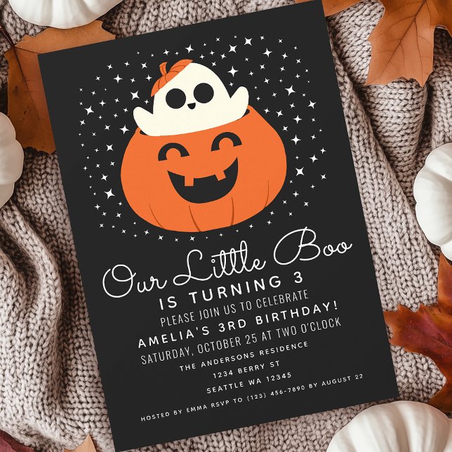 Invitación Pequeño Boo Fantasma Halloween niños adorables cum (Subido por el creador)