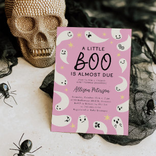 Invitación Pequeño Boo Ghost Stars Chica Baby Shower