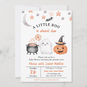 Invitación Pequeño Boo Halloween Baby Shower - Fantasma y cal