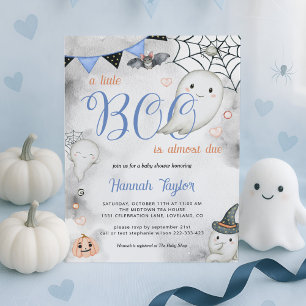 Invitación Pequeño Boo Halloween Boy Fantasma Baby Shower