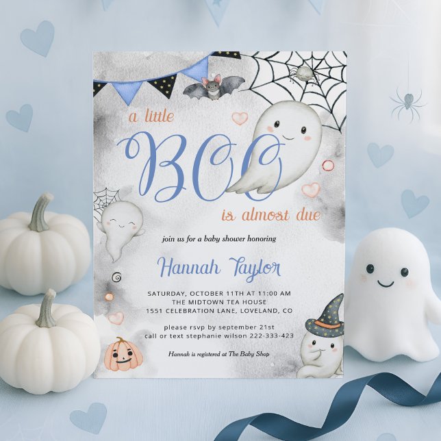 Invitación Pequeño Boo Halloween Boy Fantasma Baby Shower (Subido por el creador)