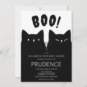 Invitación Pequeño Boo Halloween Twins Baby Shower