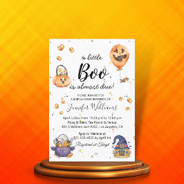 Invitación pequeño boo, linda ducha de bebé de halloween simp