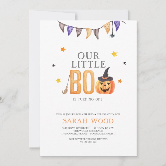 Invitación Pequeño Boo se está convirtiendo en uno, primer cu (Anverso)