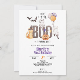 Invitación Pequeño Boo se vuelve uno, primer cumpleaños de Ha