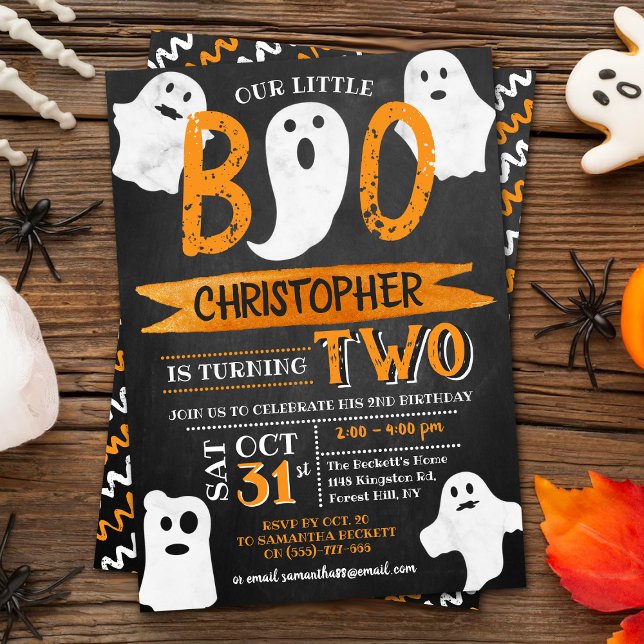 Invitación ¡Pequeño Boo! Segundo cumpleaños de Halloween (Subido por el creador)