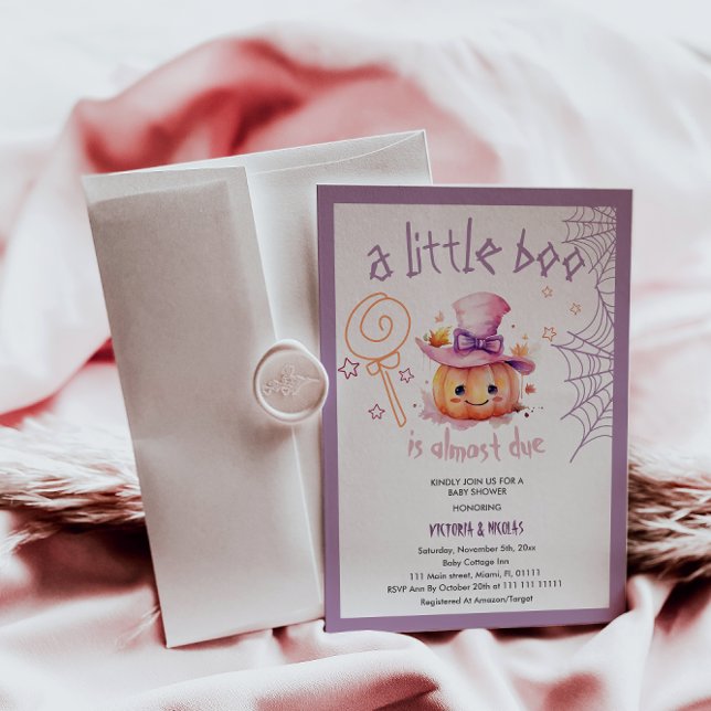 Invitación Pequeño boom casi debido a Halloween Baby Shower (Subido por el creador)