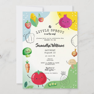 Invitación Pequeño brote de Baby Shower de mercado local