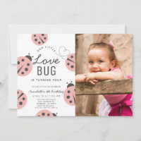 Pequeño Bug de Amor Luz Rosa Ladybug Foto de cumpl