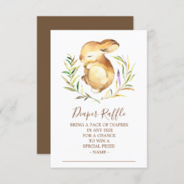Invitación Pequeño Bunny Baby Shower Diaper Raffle Ticket