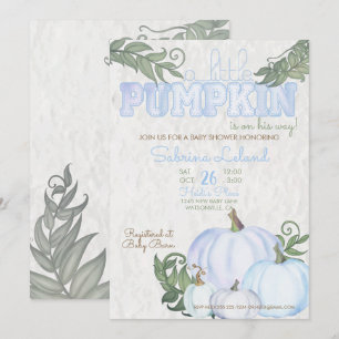 Invitación Pequeño calabaza azul Baby Shower