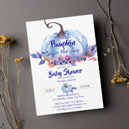 Invitación Pequeño calabaza azul bebé ducha