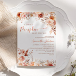 Invitación Pequeño calabaza caída Baby Shower floral