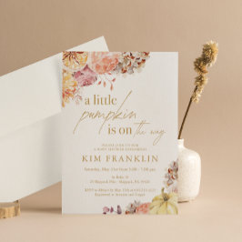 Invitación Pequeño calabaza caída Baby Shower floral