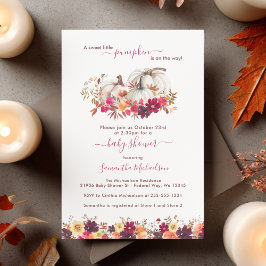 Invitación Pequeño calabaza caída Baby Shower floral