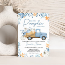 Pequeño Camión Azul de Calabaza Cae Baby Shower