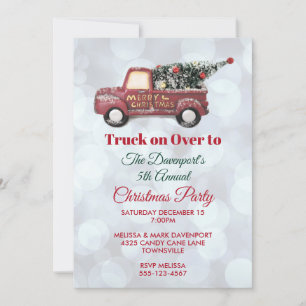 Invitación Pequeño camión de juguetes con Fiesta navideño