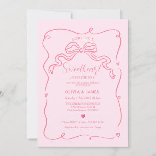 Invitación Pequeño Cariño De Pink Handdraw En El Camino