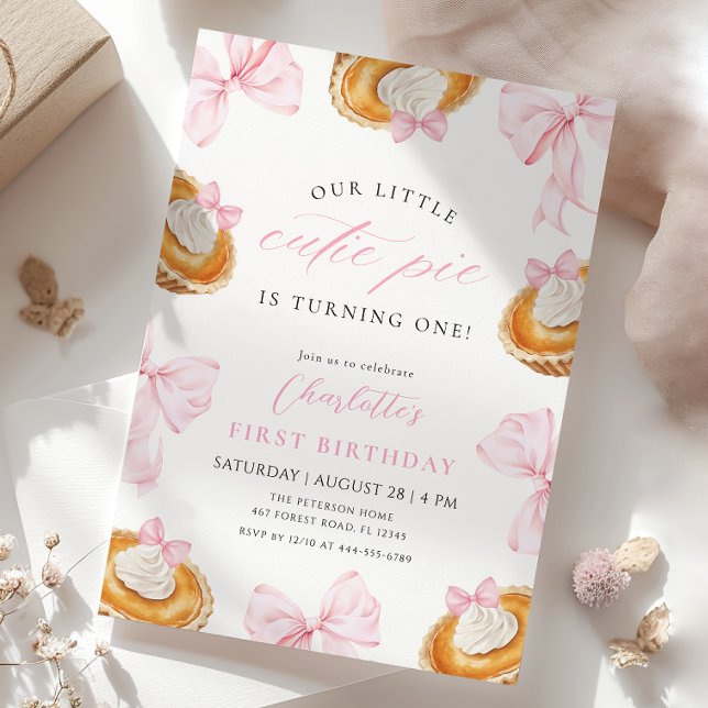 Invitación Pequeño Cerdo Rosado Primer Cumpleaños (Subido por el creador)