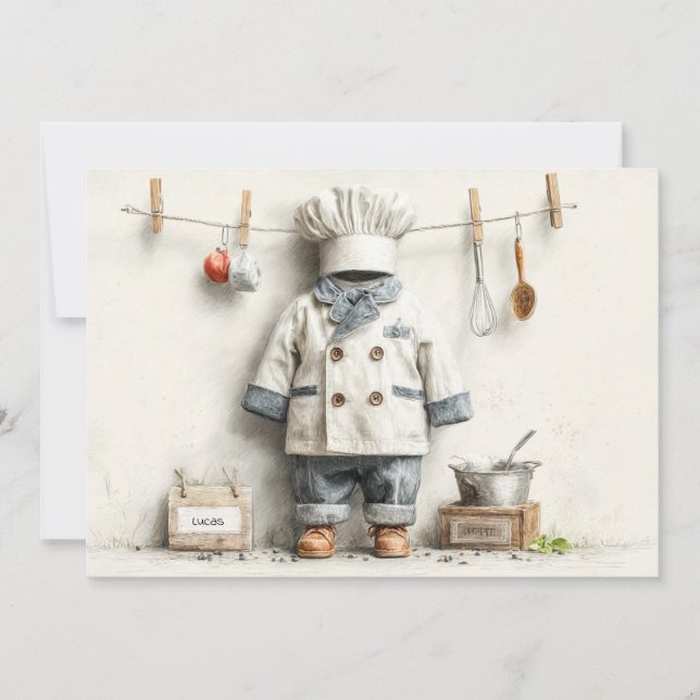 Invitación Pequeño Chef Fiesta de cumpleaños (Anverso)