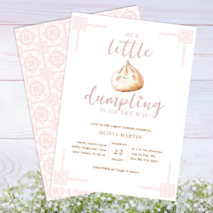 Invitación Pequeño Chica de acuarela rosada Baby Shower