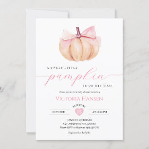Invitación Pequeño Chica de calabaza en Baby Shower Invitació
