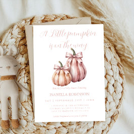 Invitación Pequeño chica de calabaza rosada de barro negro Ba