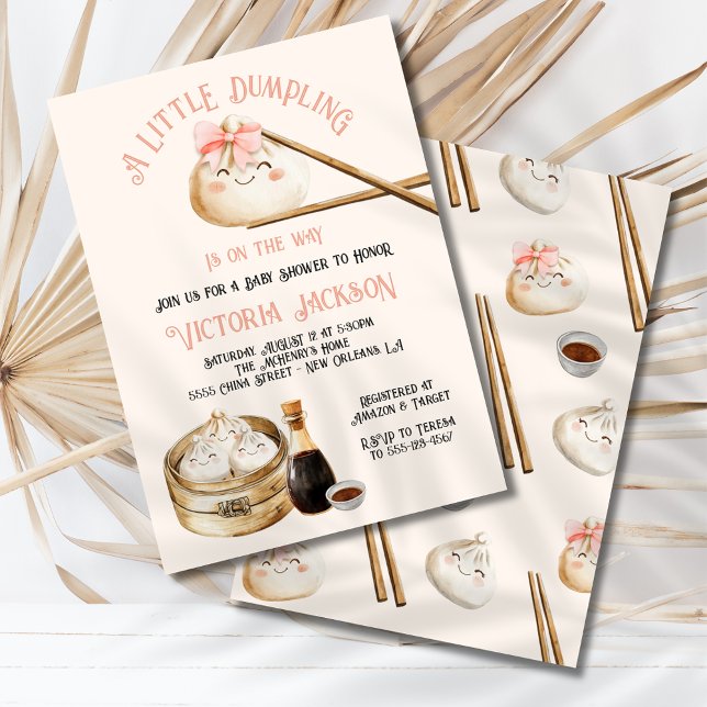 Invitación Pequeño Chica de Dim Sum Dumpling Baby Shower (Subido por el creador)