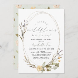 Invitación Pequeño Chica de flores silvestres Baby Shower