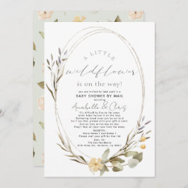 Invitación Pequeño Chica de flores silvestres Baby Shower por