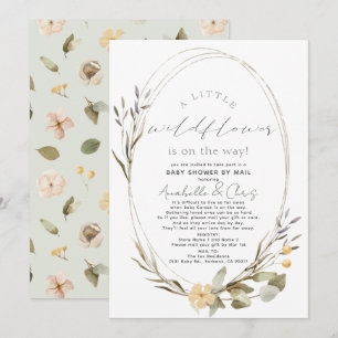Invitación Pequeño Chica de flores silvestres Baby Shower por