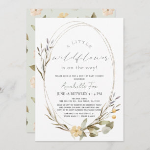 Invitación Pequeño Chica de flores silvestres manejado por Ba