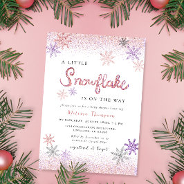 Invitación Pequeño Chica de invierno de Snowflake Baby Shower