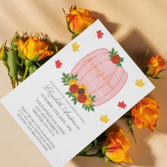 Invitación Pequeño Chica de la caída de calabaza Baby Shower (Subido por el creador)