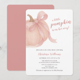 Invitación Pequeño Chica de la caída de calabaza Baby Shower