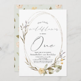 Invitación Pequeño Chica de Oval de Flor Silvestre