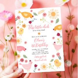 Invitación Pequeño Chica de pollo Granja Pascua Cumpleaños