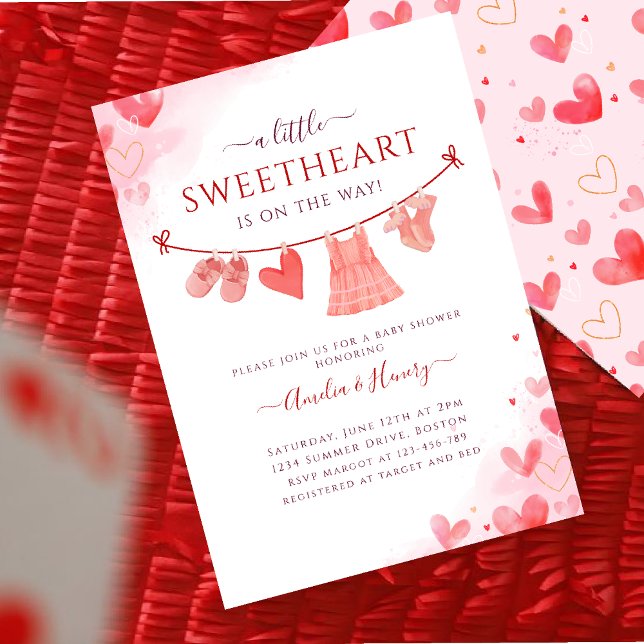 Invitación Pequeño Chica de San Valentín Baby Shower (Subido por el creador)