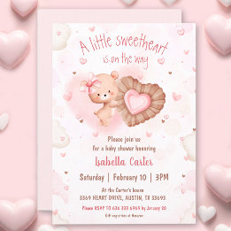 Invitación Pequeño Chica de San Valentín Rosa