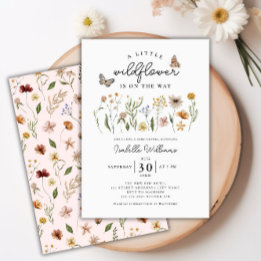 Invitación Pequeño Chica Floral de Boho Floral Baby Shower