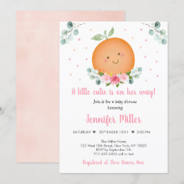 Invitación Pequeño Chica floral rosa cutie Baby Shower