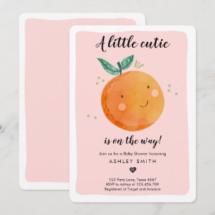 Invitación Pequeño Chica rosa de Baby Shower clementine cutie