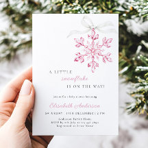 Pequeño Chica Rosa de Nieve Baby Shower