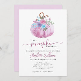 Invitación Pequeño Chica rosado Baby Shower de calabaza