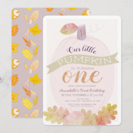 Invitación Pequeño Chica rosado de la lavadora de calabaza Pr