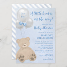 Pequeño chico del oso Baby Shower
