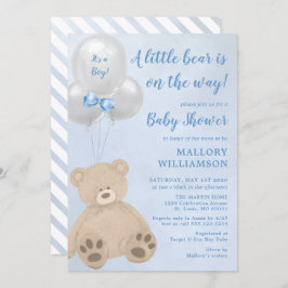 Invitación Pequeño chico del oso Baby Shower