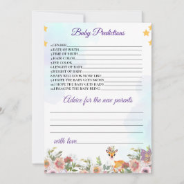 Invitación Pequeño ciervo, tema de Baby Shower de la flor ros